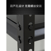 永格置物架收纳货架轮子烤箱厨房黑色带多层围栏储物落地微波炉