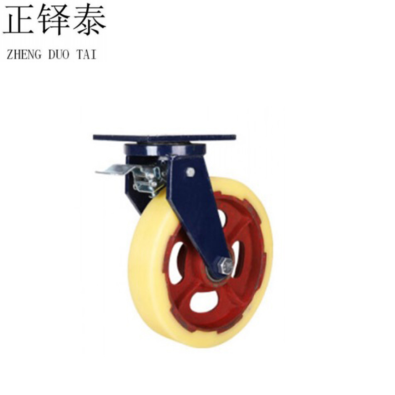 正铎泰 尼龙铁芯重型刹车万向轮12寸300mm/个高清大图