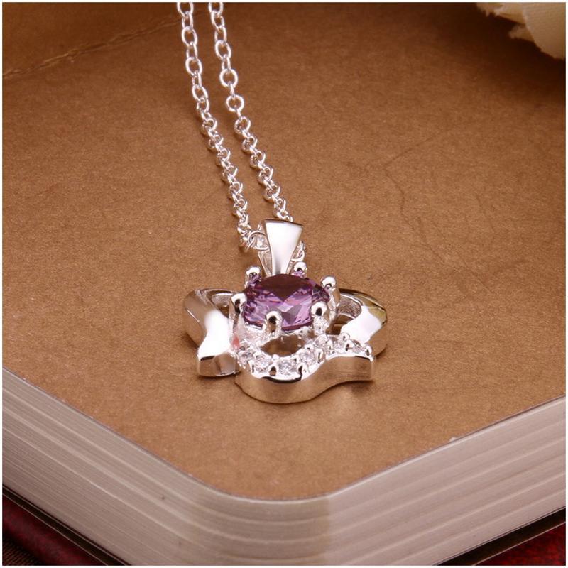 N517 Women Silver Necklace 镀925纯银女项链日韩版锁骨链潮人送女朋友七夕情人节礼物