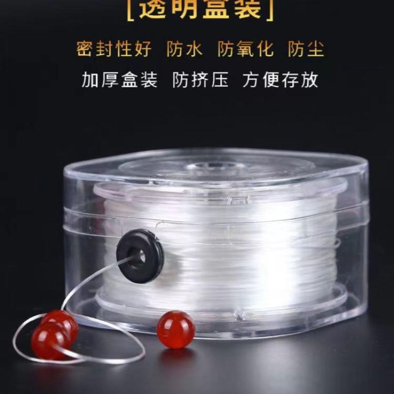 扁平防尘弹力线串珠手链不掉色弹力线文玩皮筋手串耐磨绳手工--黑色高清大图