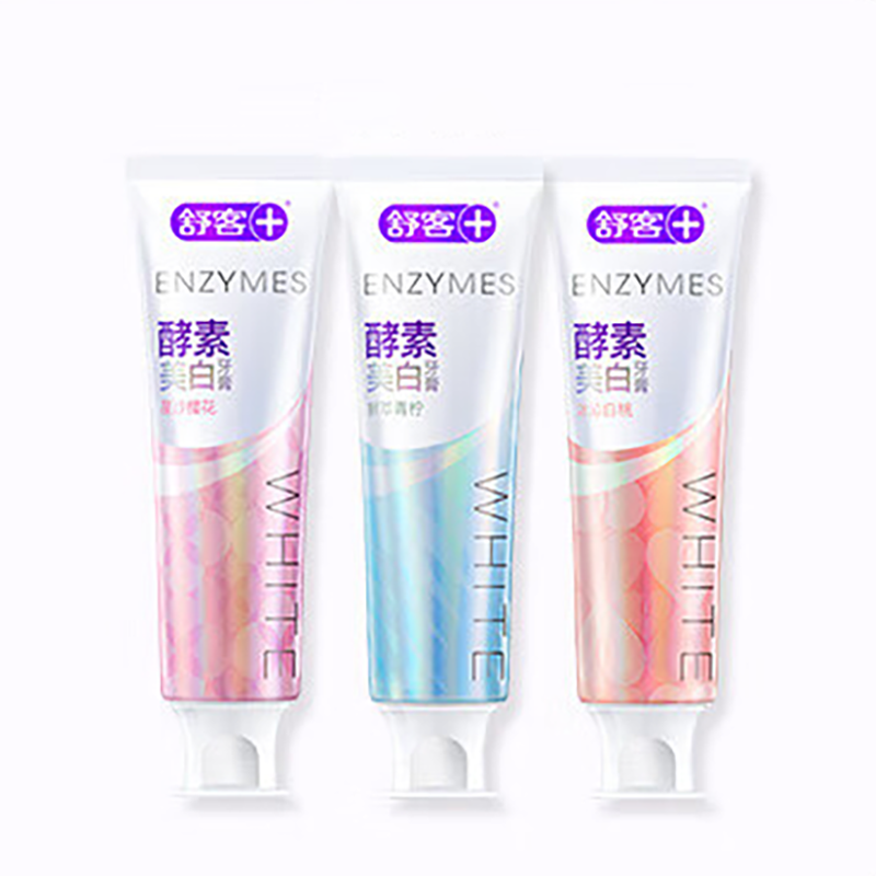 舒客(Saky)酵素牙膏(樱花味+蜜桃味+青柠味)120g*3