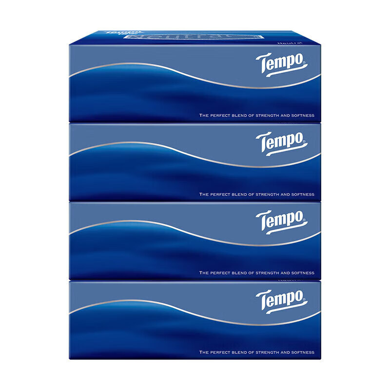 得宝 盒装面巾纸3层90抽4盒无香*2提 T2274 温和肤