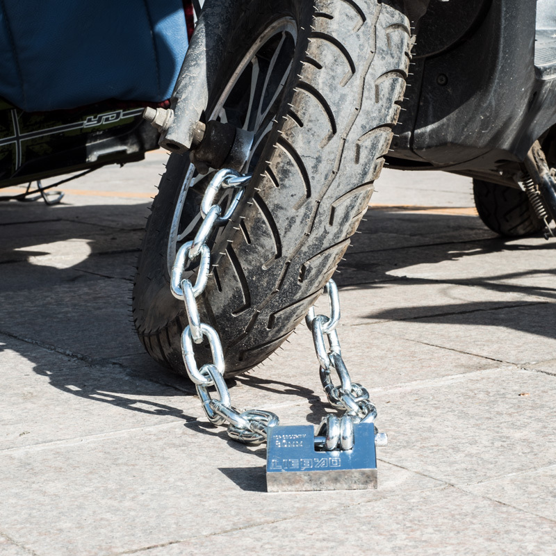 加粗铁链锁防盗链锁自行车摩托车电动车锁镀锌链条锁链子锁安全锁10mm