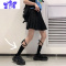 Ideamini学院风ins绑带袜交叉小腿袜绑腿袜jk韩版潮搭中筒女夏季棉袜丝袜