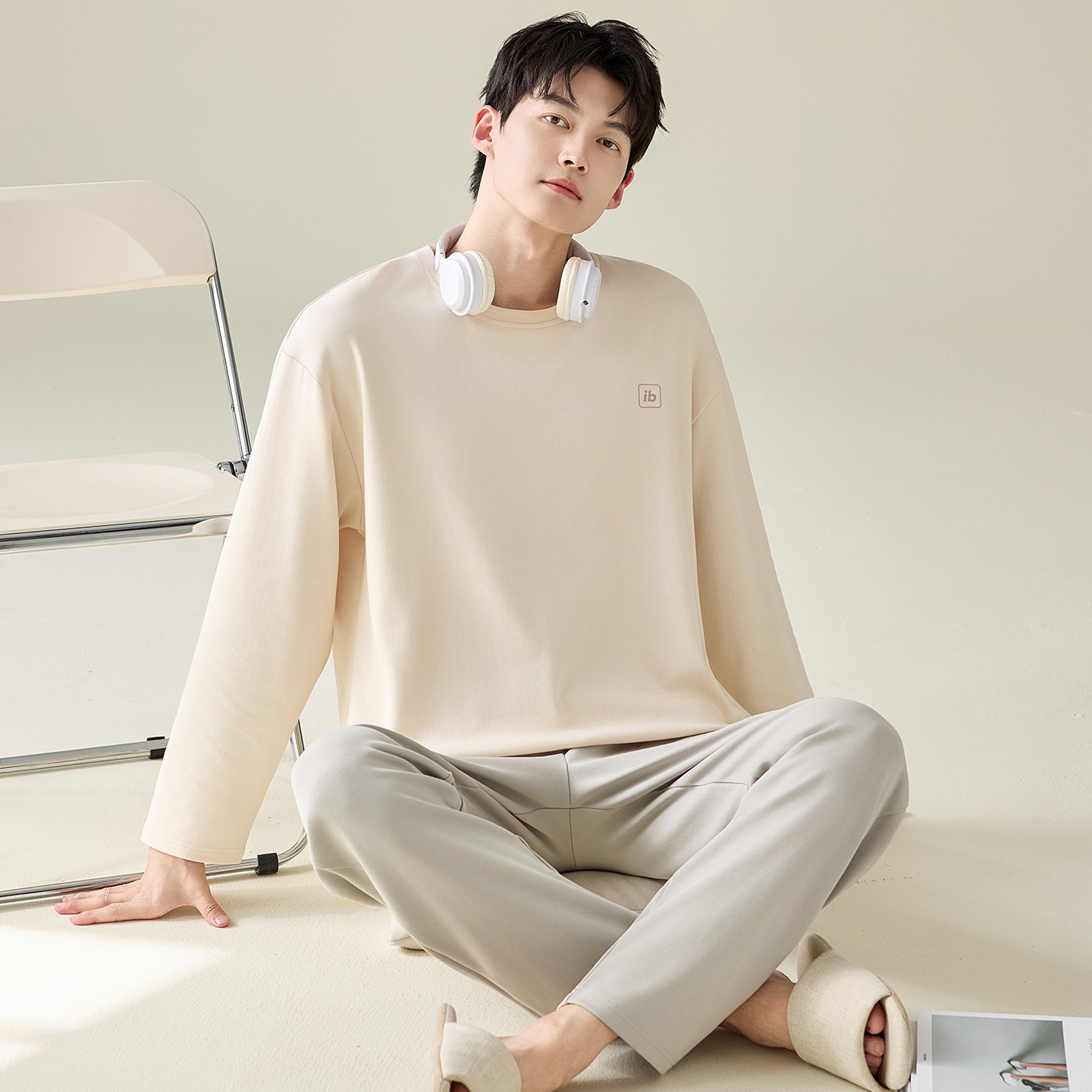 啄木鸟睡衣男款纯棉春秋季长袖2025新款全棉学生可外穿家居服套家高清大图