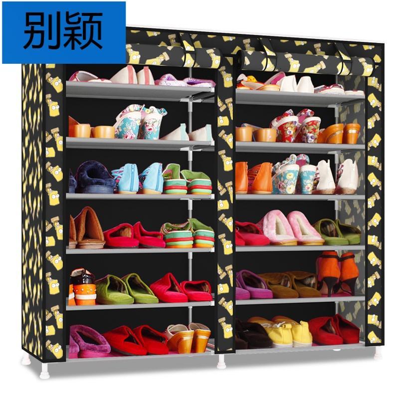 别颖简易鞋柜 牛津布 靴子双排鞋柜鞋架大号拉链布套鞋橱鞋架多层