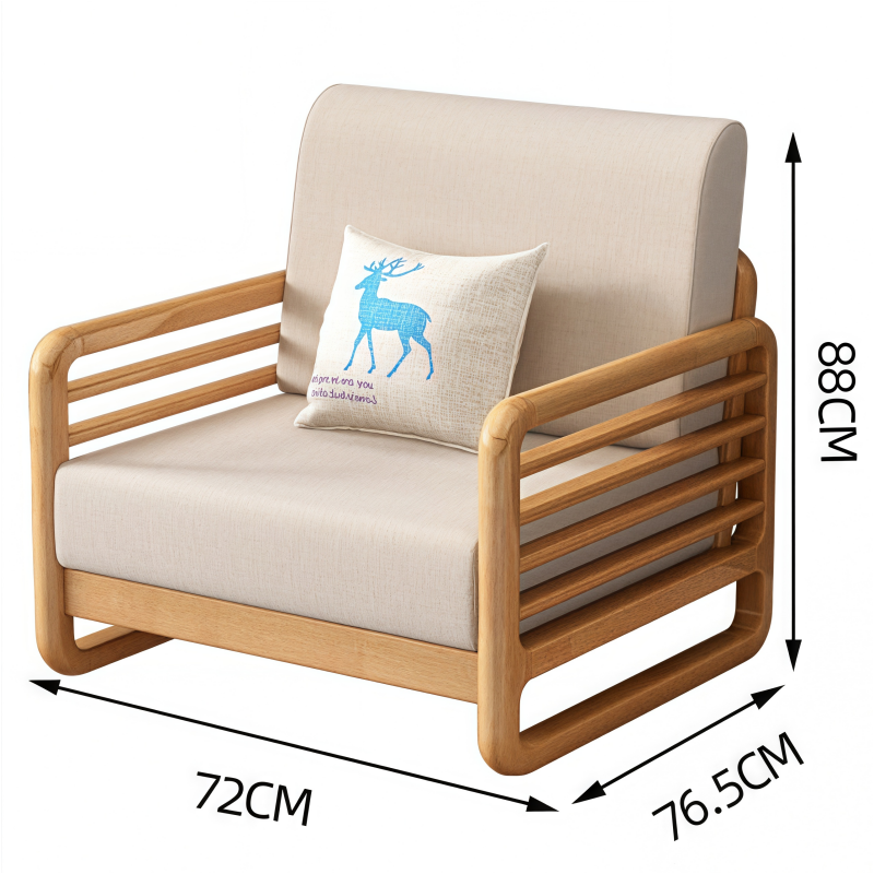 豫龙都实木沙发单人张高清大图