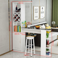 家用客厅吧台桌酒柜餐厅隔断柜现代简约玄关柜转角靠墙柜子小吧台_25 长140欧式门（颜色备注）组装框架结构