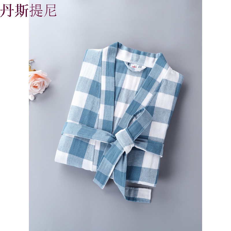 纯棉纱布成人秋冬浴袍吸水浴衣男女情侣睡衣汗蒸服日式睡袍桑拿服