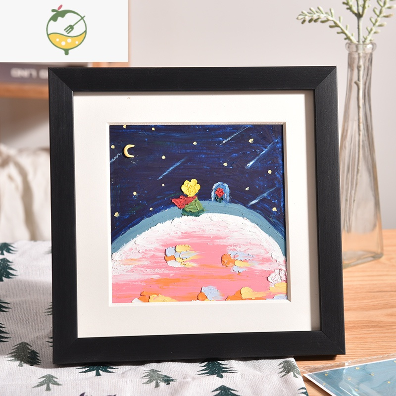 yicheng配白色卡纸中空立体效果a516k32k油画棒作品专用小画框相框