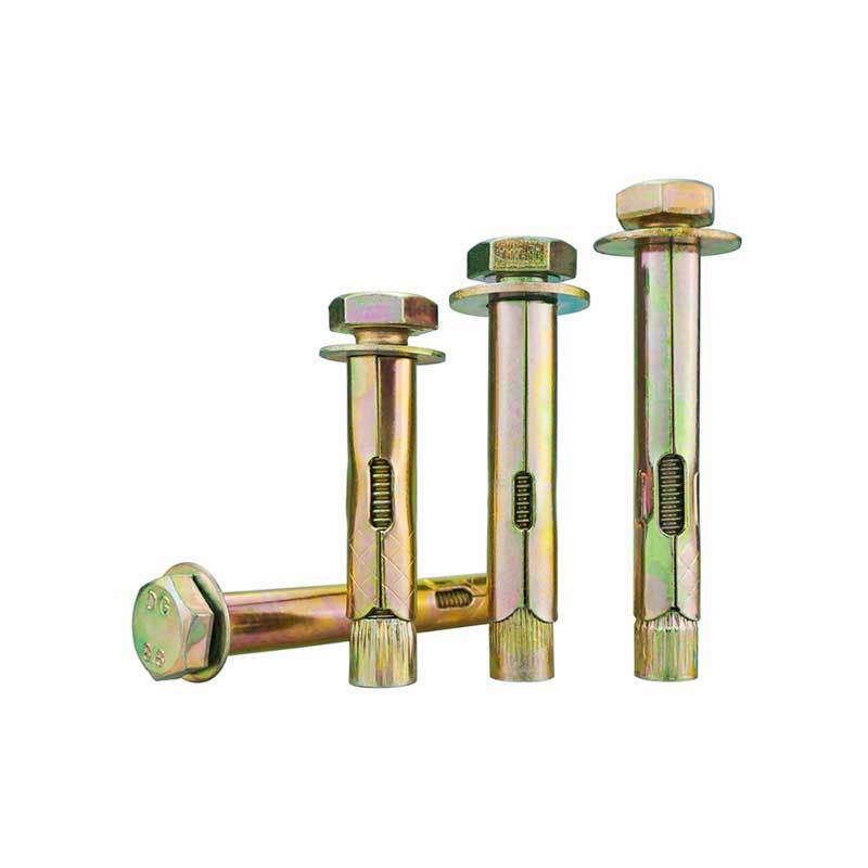 碳钢彩锌膨胀螺丝 爆炸内置式膨胀螺栓拉爆管 M10*120 打孔12MM (100个)