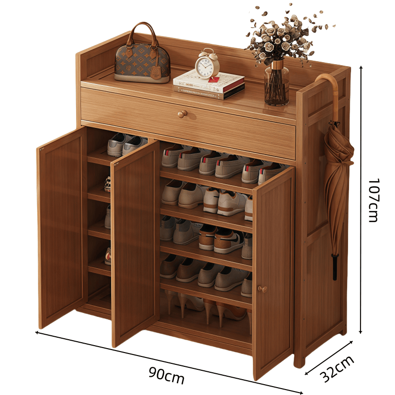 鑫木樽鞋柜90*32*107cm个高清大图