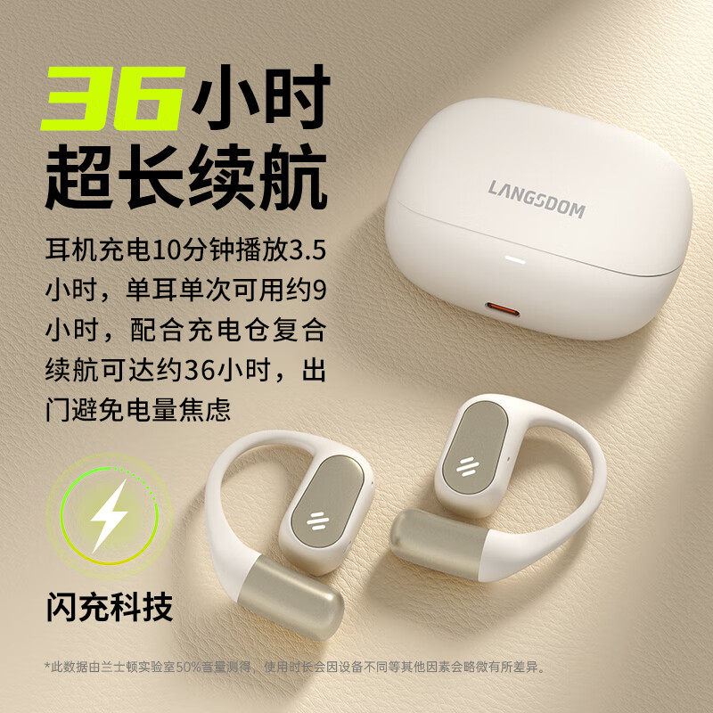 兰士顿-挂耳式耳机TE09 米黄色高清大图