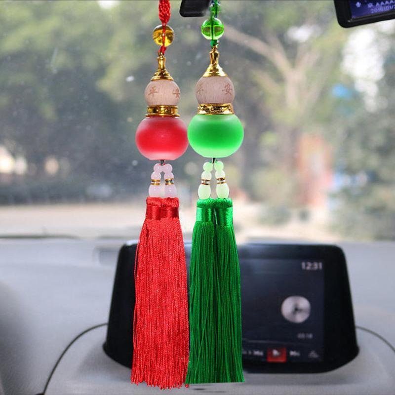 小葫芦黄色出入平安汽车香薰香水挂件后视镜车内饰品水晶葫芦车载汽车