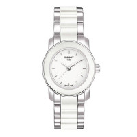 天梭 TISSOT 女士手表T-LADY系列 时尚 陶瓷表带 女表 石英表 女 T064.210.22.011.00