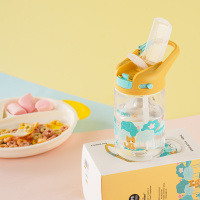 乐扣乐扣(LOCK&LOCK)吸管水杯儿童卡通可爱Tritan便携带刻度塑料杯幼儿园小学生男女430ml