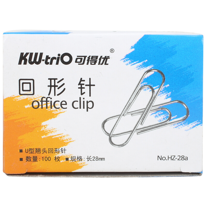 可得优（KW-triO）HZ-28a 回形针 镀铬大头针/盒 10盒/组