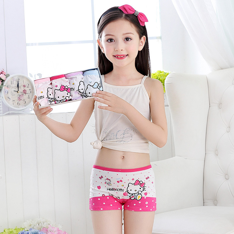 促销儿童内裤女童纯棉平角裤新女孩四角裤宝宝底裤全棉小学生公主裤头