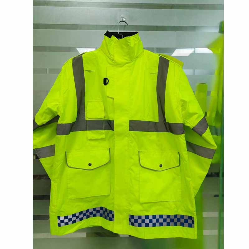 反光棉衣雨衣加棉 执勤道路防寒服 荧光绿七种穿法