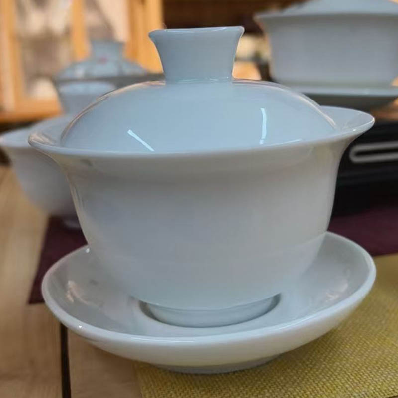 白瓷泡茶盖碗 130mL 10套装/组高清大图