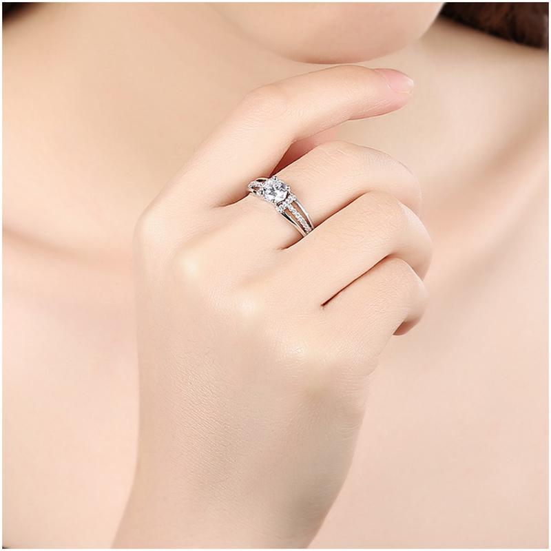 R816-CCouple Love Gold Rings铂金订婚戒指男女钻石情侣简约日韩送女朋友七夕情人节礼物