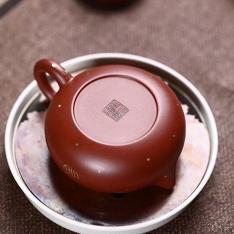 MULTIPOTENT 宜兴紫砂壶原矿大红袍茶壶国家工艺美术师陈浩作品扁西施260ml图片