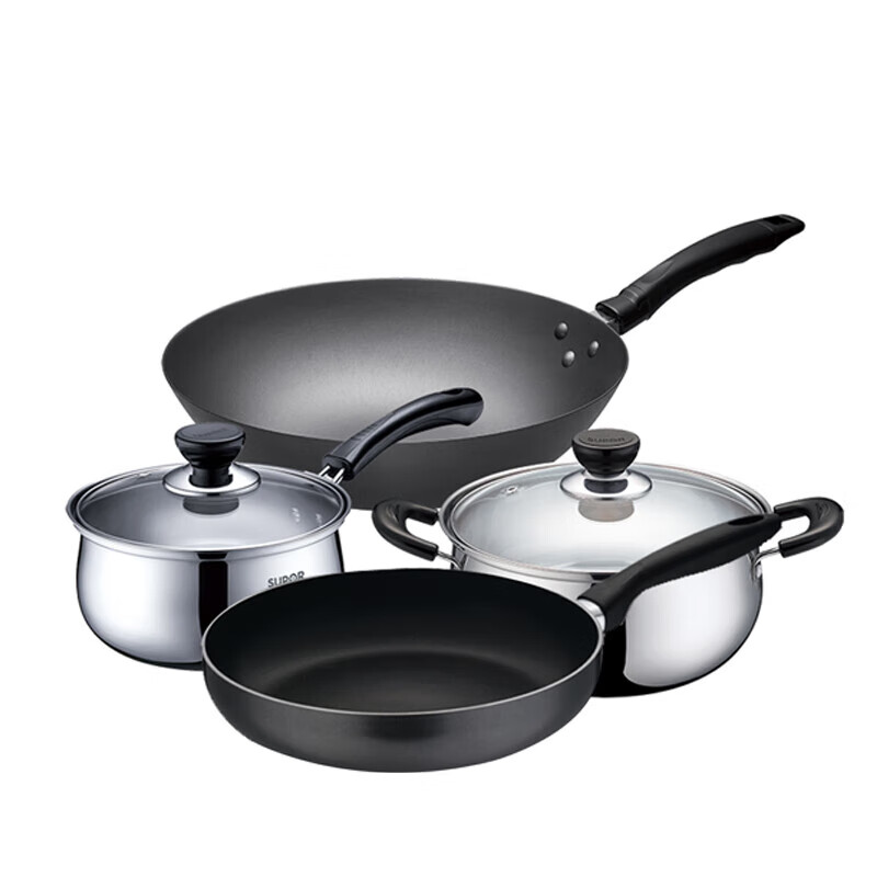 苏泊尔(SUPOR)VTP1703T畅享经典豪华四件套炒锅32CM+煎锅26CM+汤锅20CM+奶锅16CM(单位:套)