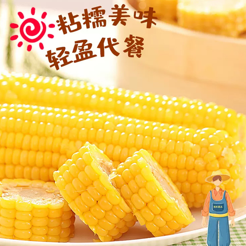 [西沛生鲜]东北玉米新鲜黄糯玉米 8根装 单根220-240g 黏玉米甜糯玉米袋装粘玉米黄糯玉米现摘