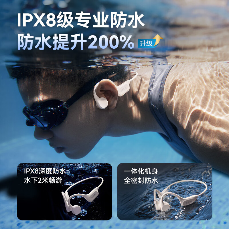 塞那B60骨传导运动耳机跑步骑行不入耳耳机64G 韵动橙高清大图