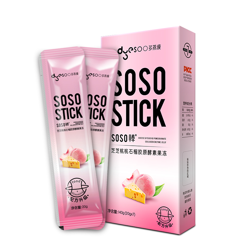 [郑多燕亲研]多燕瘦SOSO棒芝芝桃桃石榴胶原酵素果冻非孝素粉梅子零食成人
