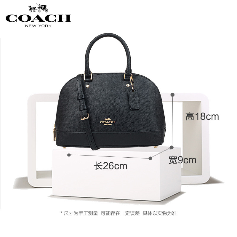 Coach 蔻驰 新款女士小号皮质黑色贝壳单肩包 F27591IMBLK