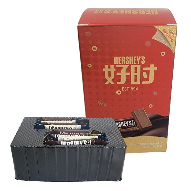 好时牛奶巧克力排块6-12颗红色纸盒装婚庆结婚喜糖满月诞生礼盒装高清大图