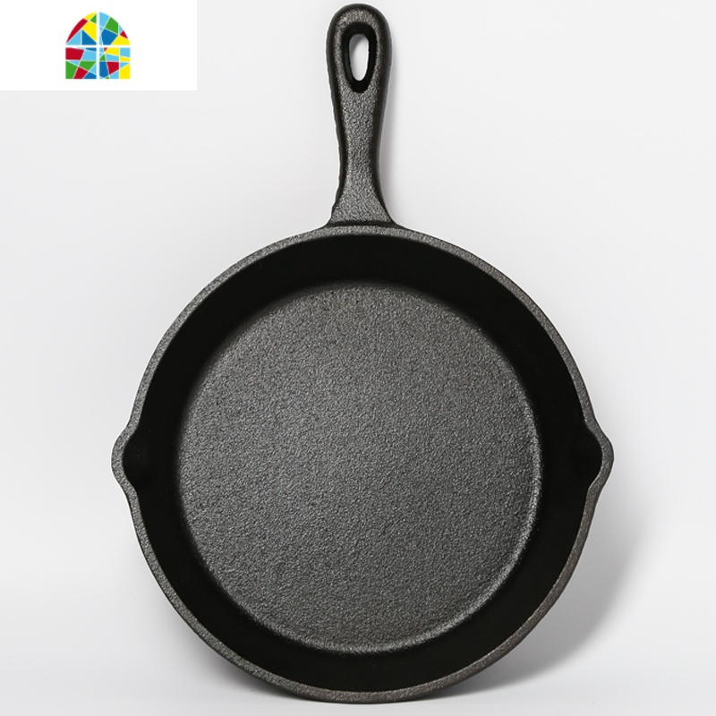 铸铁平底锅生铁煎锅无涂层荷兰松饼锅铁铸舒芙蕾烤箱 fenghou 大号