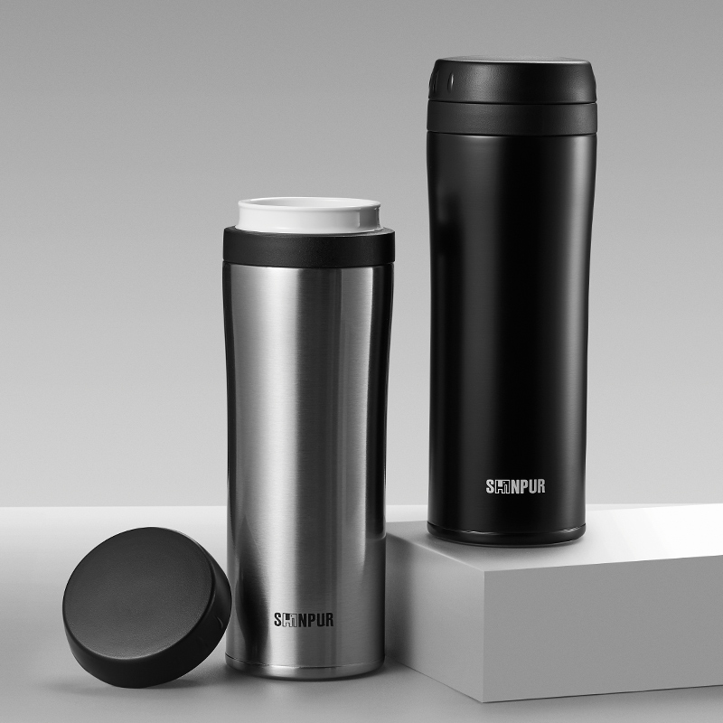 日本象普 保温杯男高档便携泡茶水分离杯 女定制不锈钢商务杯车载真空