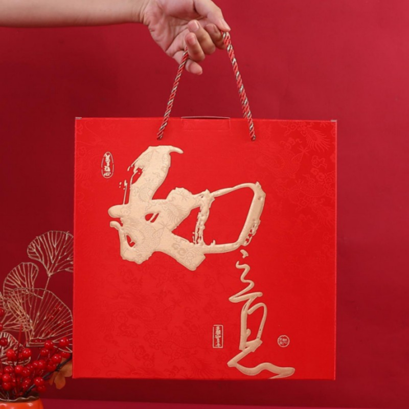 连联红 如意手提盒-新春大吉对联春联套装 岁月更新福满门 春风送喜财入户高清大图