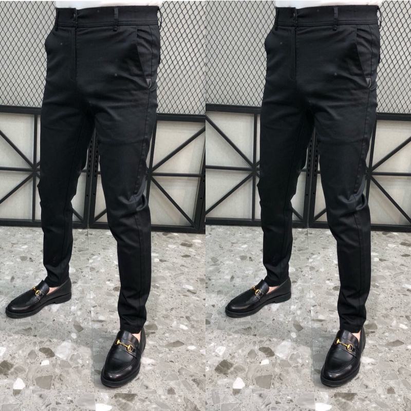 yuansu秋冬新款男士黑色休闲商务男西裤百搭弹力面料显瘦休闲男长裤子