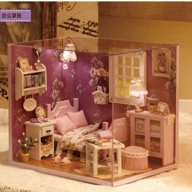 diy迷你小屋手工拼装小房子建筑模型玩具创意情人节小礼物送女生荟伊 