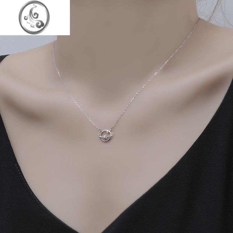 JiMis925银银小行星项链ins简约小众设计感锁骨链气质冷淡风礼物生日图片