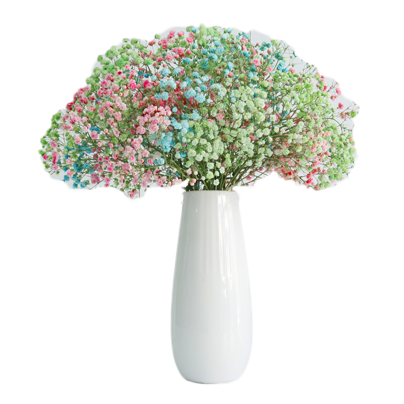 梵尼驼花瓶 花艺干花束满天星勿忘我鲜花真花干花装饰摄影道具花朵台面花瓶 三色满天星 绿 蓝 粉 白色陶瓷花瓶 价格图片品牌报价 苏宁易购义海鸿都家居专营店