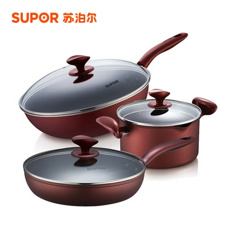 苏泊尔supor溢彩锅具三件套t1003q视频