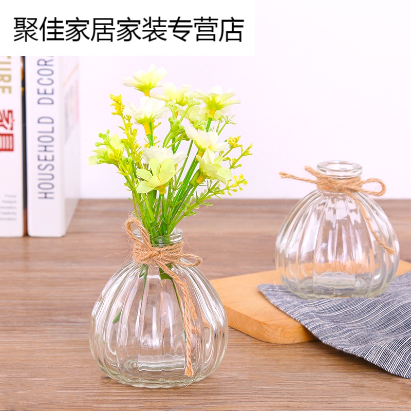 家柏饰(CORATED)花瓶玻璃透明现代简约小清新创意客厅摆件桌面鲜花干花插花瓶花盆高清大图