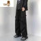 YANXU工装裤子男美式潮流设计感直筒长裤大口袋宽松复古阔腿裤2023新款