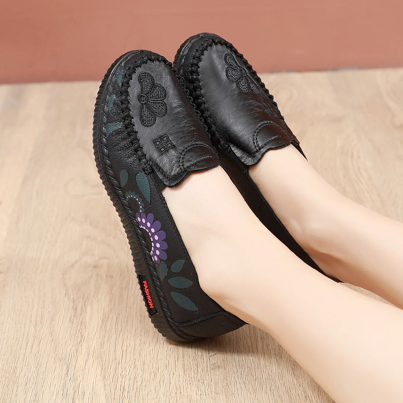 苏芈春秋老北京布鞋妈妈鞋女单鞋中老年女鞋休闲鞋厚底平底老人鞋