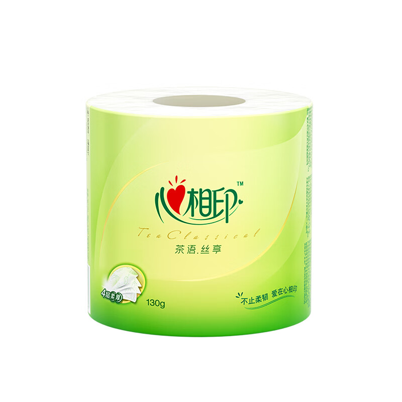 心相印 茶语经典 4层茶叶压花卷筒卫生纸 130克/卷 30卷/箱 一箱装 BT930高清大图