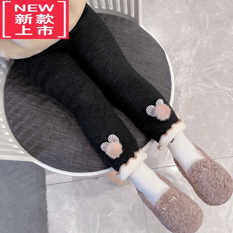 可莉允女童打底裤加绒加厚儿童冬季一体绒外穿长裤宝宝弹力紧身保暖裤子图片