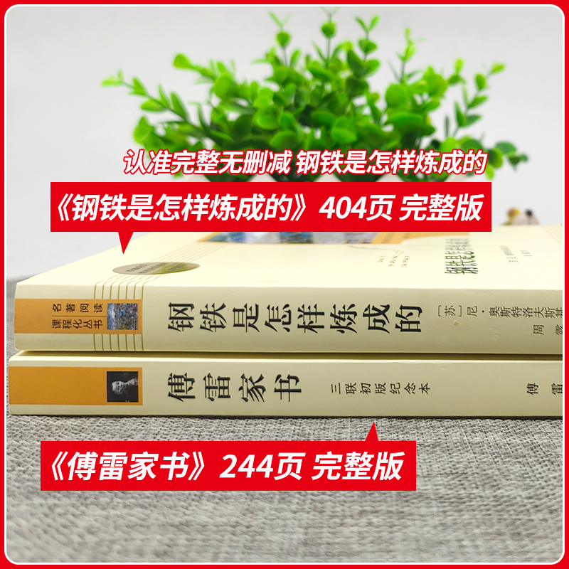 [正版]全2册钢铁是怎样炼成的初中原著傅雷家书完整版八年级下册 初中生必读人民教育出版社人教版三联书店语文阅读经典文学高清大图