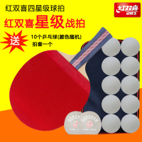 红双喜DHS 四星双面反胶 狂飙套胶成品球拍乒乓球拍 4002/4006