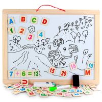 黑白双面挂式画板磁性写字板可擦白板粉笔字小黑板家用教学创意