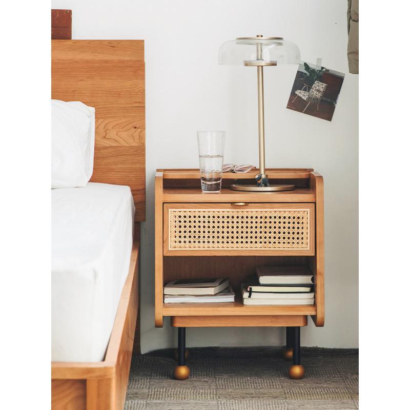 森美人爱洛床头柜日式实木储物床边柜简约北欧原木小户型卧室斗柜视频