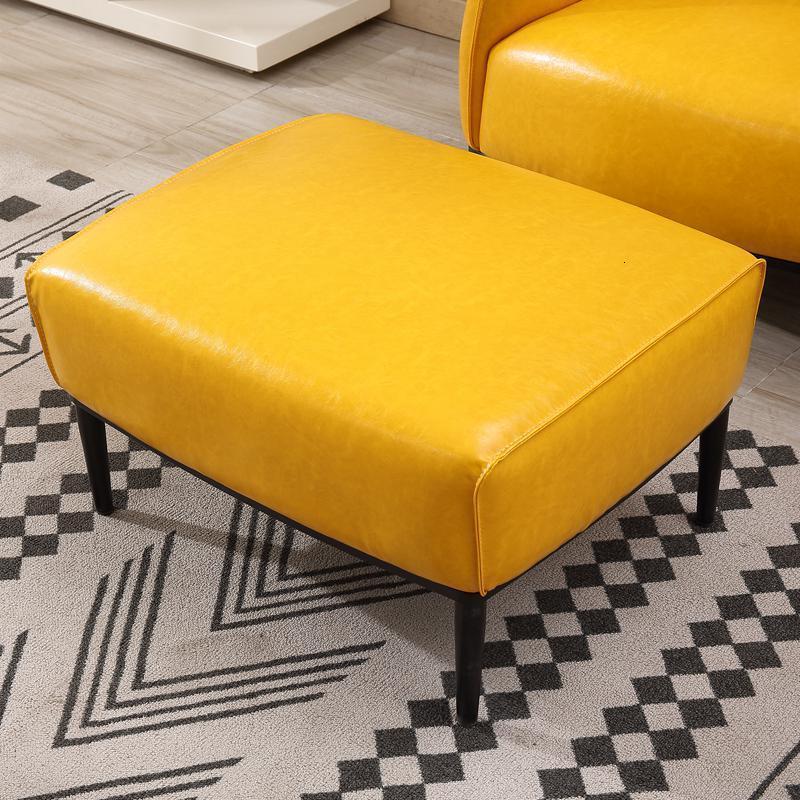 森美人北欧设计师沙发脚 换鞋凳 试鞋凳 客厅配套脚凳 亮黄色（仿油蜡皮） 默认尺寸
